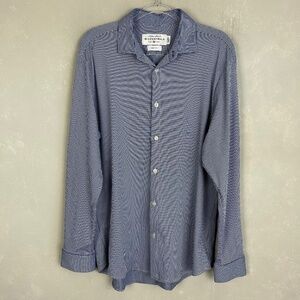 Mizzen + Main size XL long sleeve button up trim fit navy check gingham